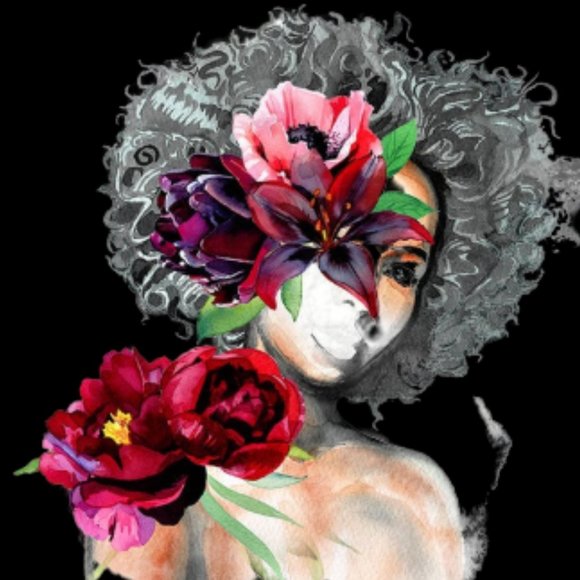 Watercolor Painted Face Mask Linen #4 - Picture 4 of 4